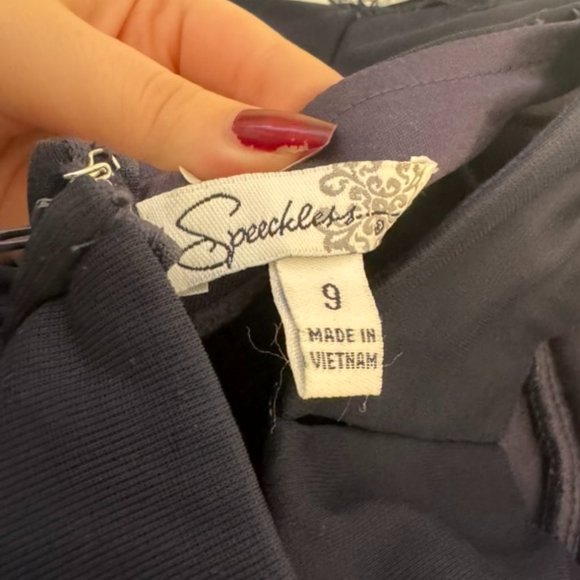 Strapless Flowy Navy Blue Dress - Picture 4 of 6